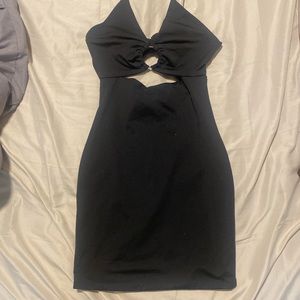Black halter mini dress with cutout from princess Polly